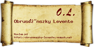 Obrusánszky Levente névjegykártya
