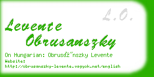levente obrusanszky business card